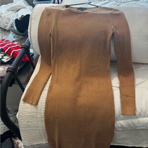Saks 5th avenue Camel Ribbed Dress